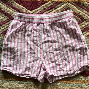 Universal Thread Pink and White High Waist Striped Shorts